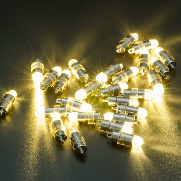 24 kpl Mini vedenkestäviä paristoilla toimivia LED-paperilyhtyjä, lämmin valkoinen