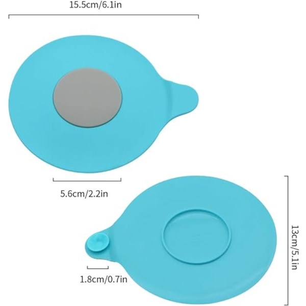 2 Pak Genanvendelig Silikon Badekarprop (Blå + Grøn),