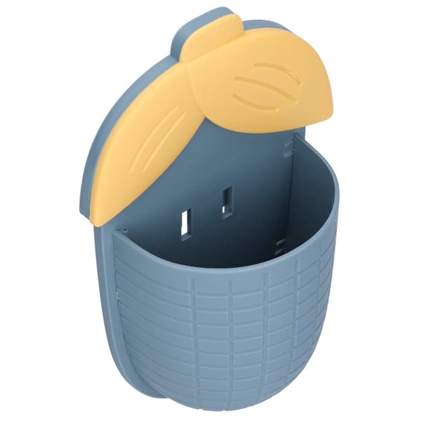 Wall Shelf Cute Corn Shape Punch-Free Wall Mounted Storage Box with Non-Marking Sticker for Bathroom Dressing Table Blue