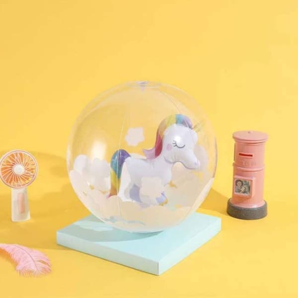 Vattenpolo enhörning, diameter 30 cm, transparent KLB