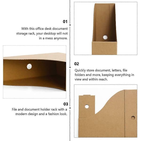 1 Set File Document Storage Rack Desktop Bookshelf Office Files Book Stand