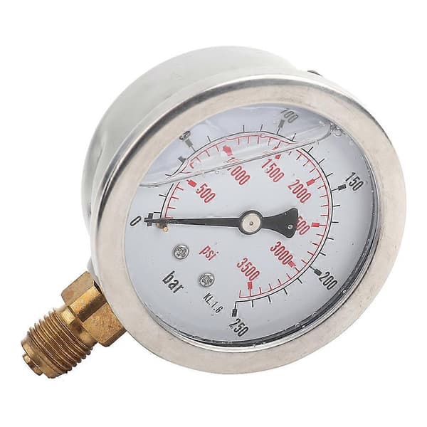 Hydraulisk vanntrykkmåler 0-3750 PSI G1/4 63mm urskive