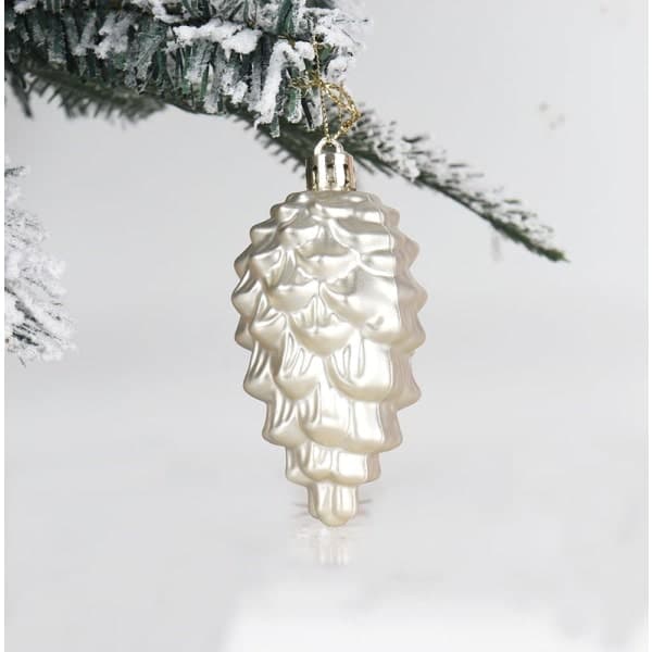 8 stk. julepynt - rosaguld 9 cm vedhæng blank mat
