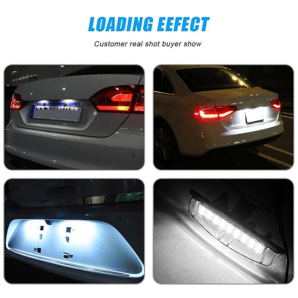 CANBUS Inget fel 2:a LED-registreringsskyltsbelysning f?r MITSUBISHI Colt plus Grandis 2003~ Vit bilregistreringsskyltlampa