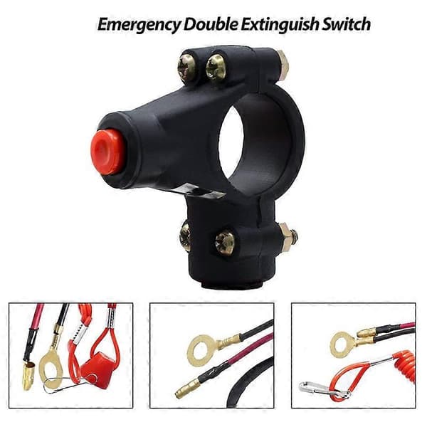 Emergency Stop Switch Lanyard Emergency Stop Engine Stop Switch Push Button for ATV Motorcycle Boat Breaker
