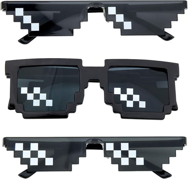 *Sæt med 3 solbriller, solbriller til mænd og kvinder, 8-bit glas pi*