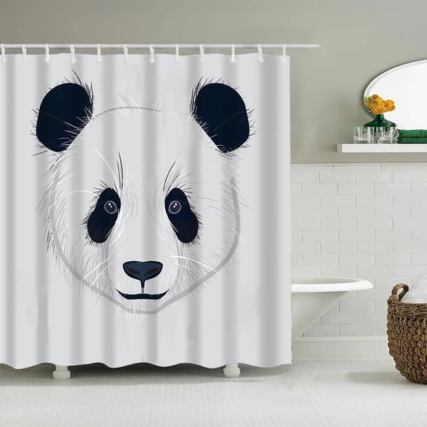 1 st söt djur panda duschdraperi vattentät 71in badrum De