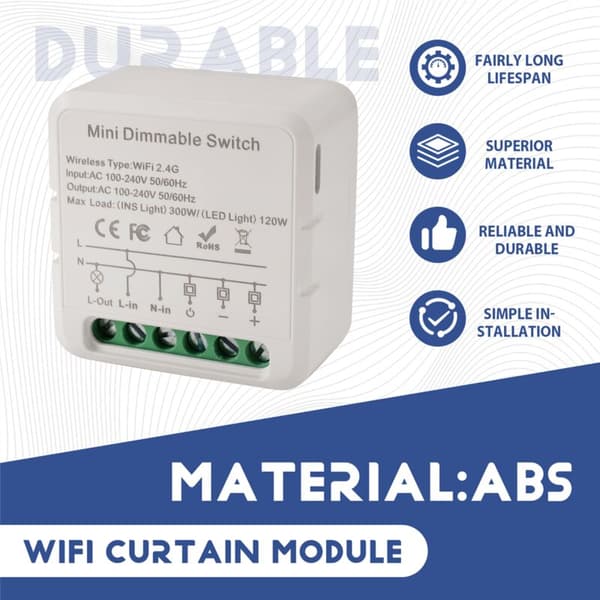 Tuya WiFi Smart Lysdæmpermodul Understøtter Dæmpbar LED-belysning 2-vejs Kontrol Fungerer med til Hjemmet
