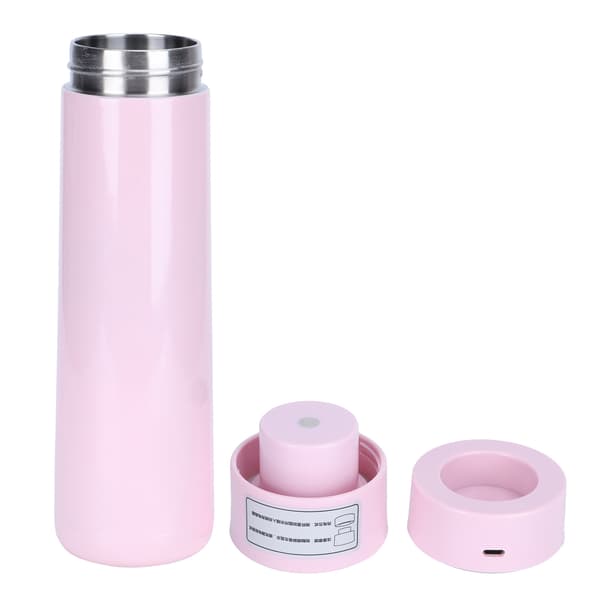 Smart Water Bottle with Touch Screen Temperature Display, Timed Reminder, USB Power Connection, Vacuum Cup, Pink