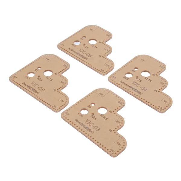 4 Pieces Acrylic Templates DIY Transparent Round Ruler Stencils Cutting Tool with Protective Layer for Crafts