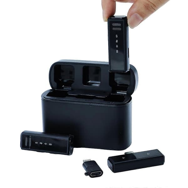 Lavalier-mikrofon Trådløs clip-on mikrofon kompatibel med iPhone og Android