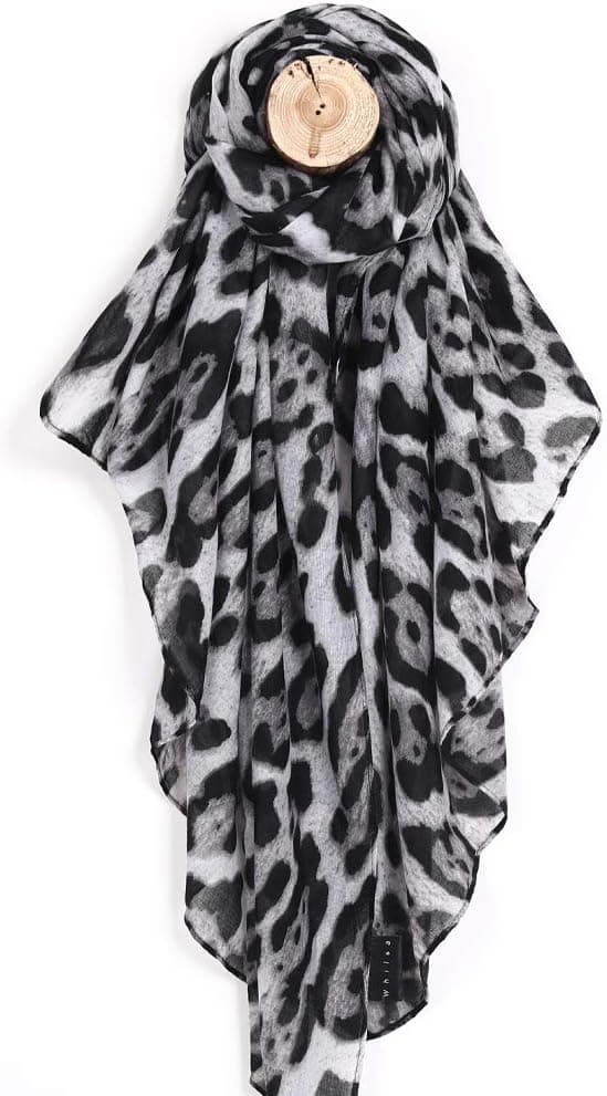 Large Leopard Print Women's Scarf in Soft Fabric, Rectangular, Casual, 90x180cm