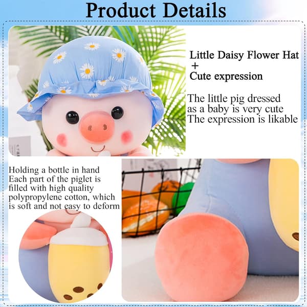 Sika pehmolelu, sikatyyny pullomaidolla Kawaii-lelu-FX-
