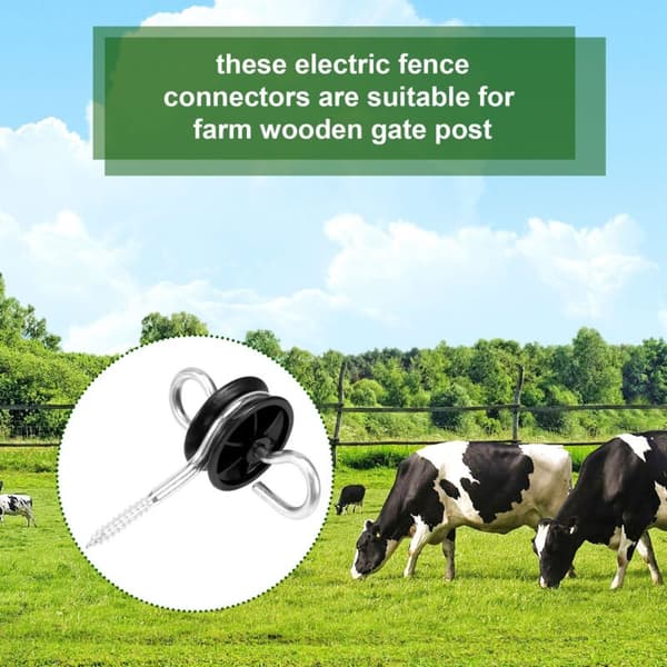 10 Pcs Electric Fence Gate Handle Anchor Insulators for Wooden Post