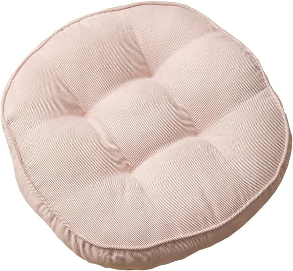 Sammet Rund Stol Kudde Stor Solid Puff Tuftad Tjock Meditationskudde Tatami Golv Stol Kudde, 22x22 Tum, Rosa