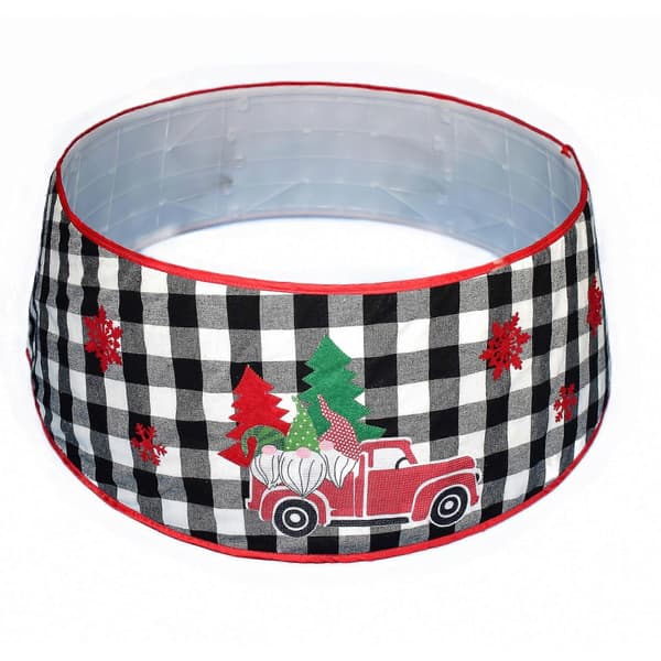 New Christmas Decoration Black And White Plaid Car Three-dimensional Christmas Tree Mat