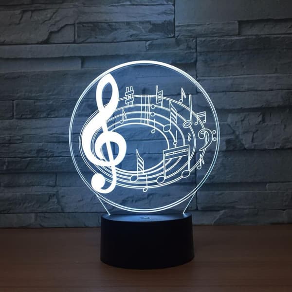 3D optisk illusion LED natlampe dekoration