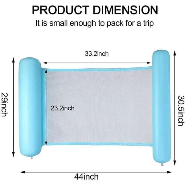 Inflatable Pool Hammock 4-in-1, Portable Floating Lounger with Adjustable Backrest, Lightweight Water Hammock for Relaxation (Blue)