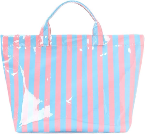 stripete tote bag stor vanntett rom med blå - Blau
