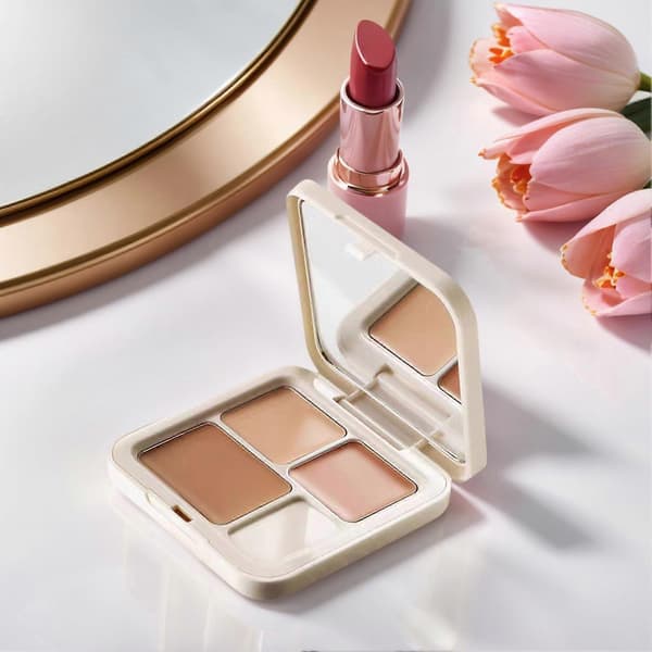 Concealerpalet 3 farver Fuld dækning Cremeconcealer til mørke rande, rødme, konturering