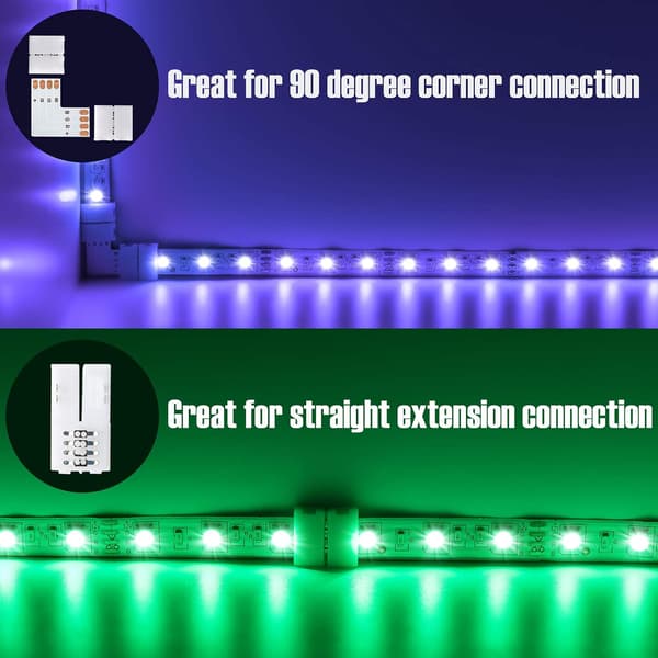 4-polet 10mm RGB Farverig LED Lysstrimmel PCB Adapterkort Loddefri