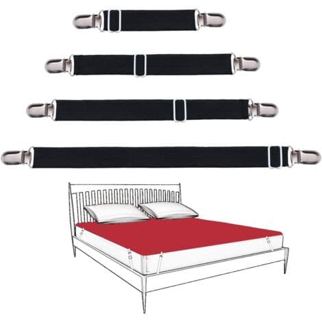 Set of 8 Sheet Straps, Adjustable Sheet Holders, Heavy Duty Sheet Fasteners for Sheets, Mattress Covers, Sofa.