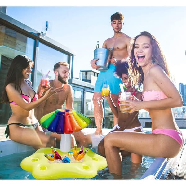 Flydende Poolbar, Poolflåde til Voksne, Oppustelig Poolbar, Poolflåde, 95x55x65cm