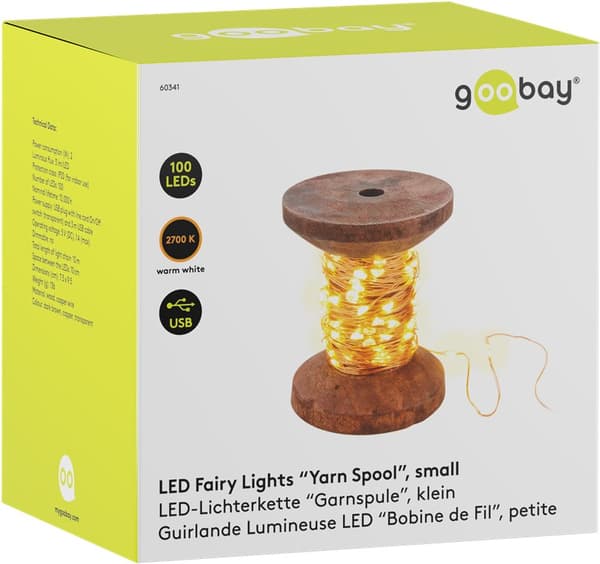 LED-lys \"Bobin\", lille Brun, Transparent