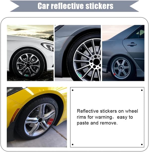 6 stk Reflekterende Stripedekaler for 18 \"-21 \" Bilfelger (Hvit)