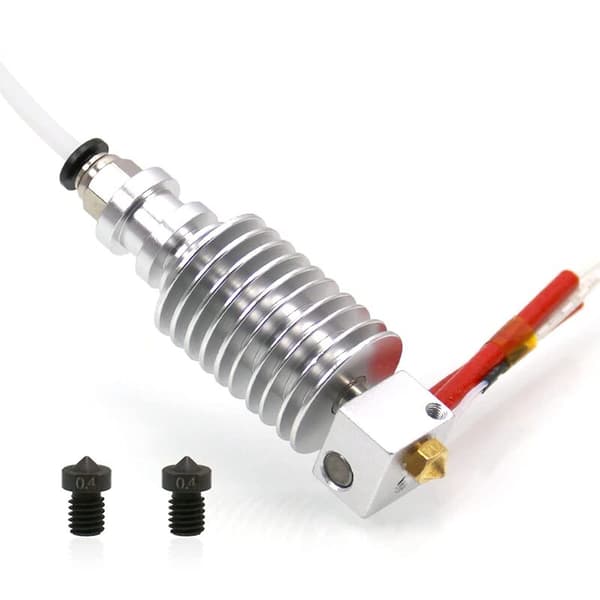 Til I3 Hotend 12V med 2 stykker 0,4 mm hærdet stål til V6 dyser til 3D-print Hotend Extruder