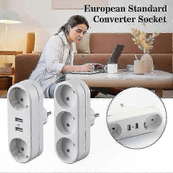 Grounded Socket Adapter Extension Socket Converter 3500W EU Standard