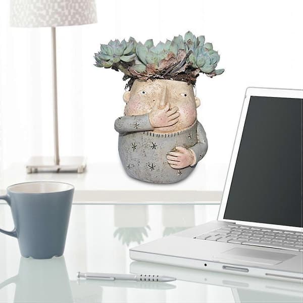 Søt gutt klyper nese blomsterpotte saftige figurer planter dekor stor kapasitet multifunksjonell flo