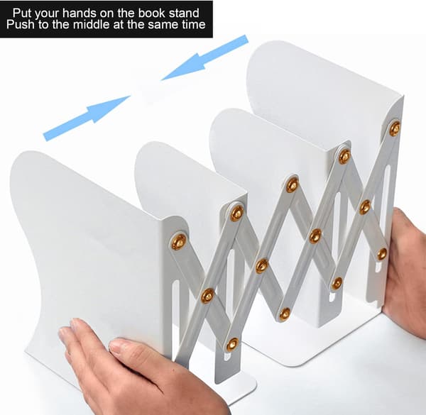 Adjustable Bookends, Magazine Rack for Desk, Desktop-