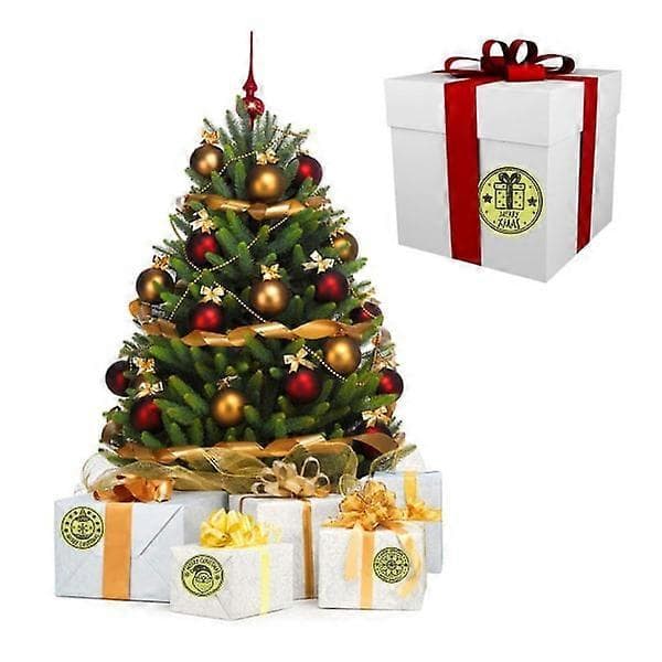 2 rullar guld juldekaler julklappsdekaler
