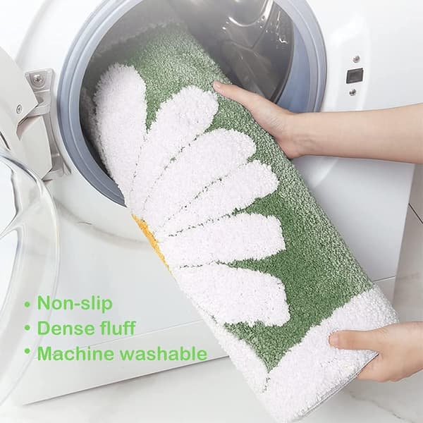 Daisy badeværelsesmåtter skridsikre badeværelsesdørmåtte absorberende Daisy-måtter