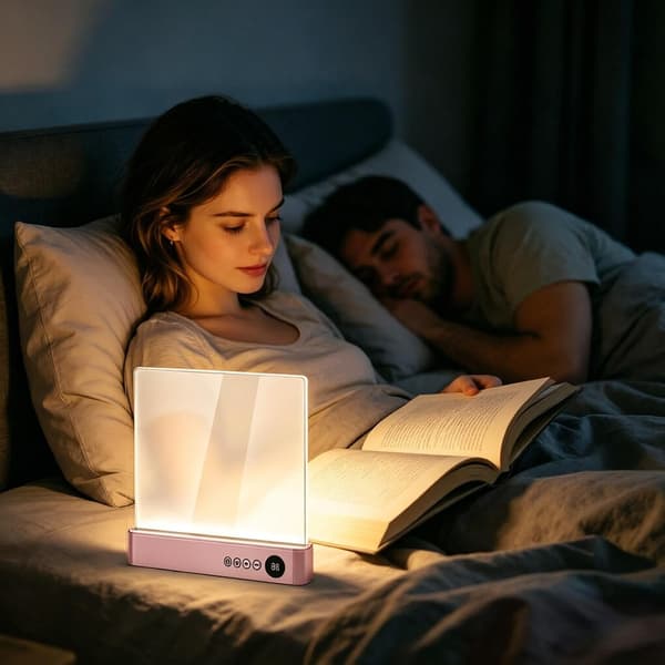 boklys for boksider oppladbar dimbar LED-boklampe rosa - Rosa