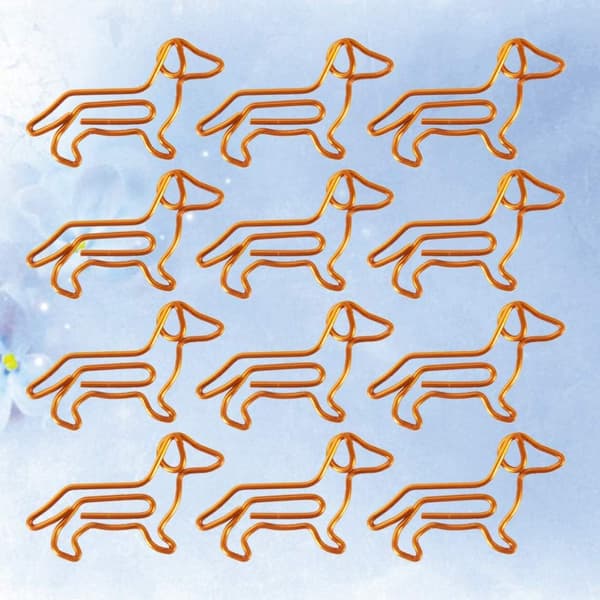 xjxj--50 stk Papirclips Dyre-gravhundformede Bogmærker (Orange)