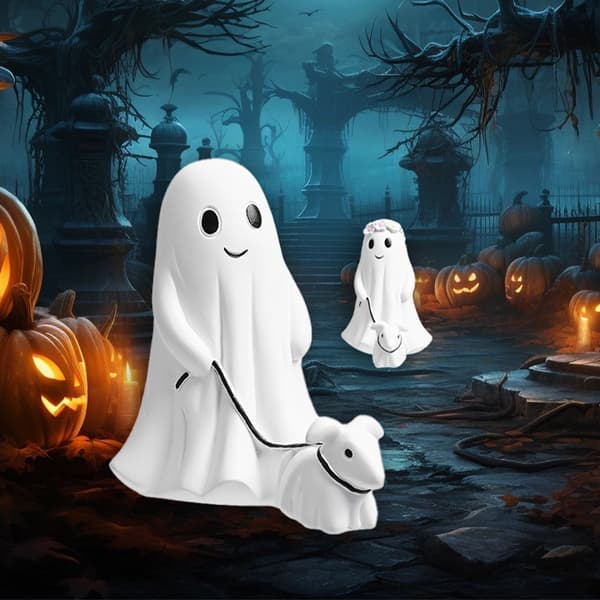 Halloween Ghost Dog Walking Decorations Hem Trädgårdsdekorationer A A