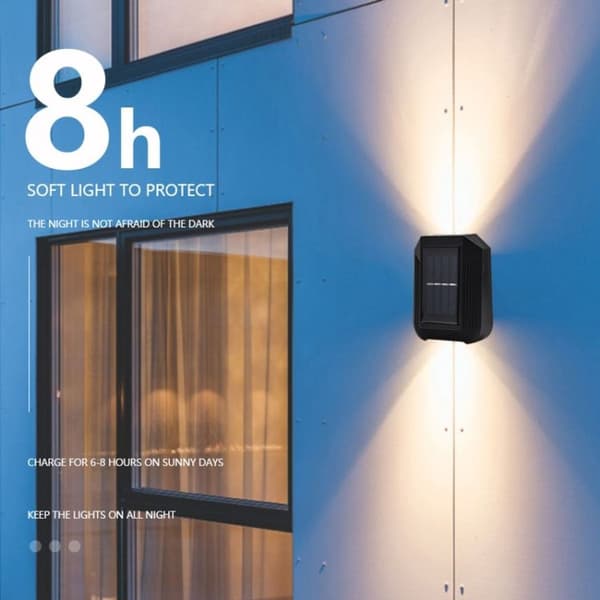 6 LED aurinkoseinävalaisin ulkopuutarhan patiokoristeluun (väri: Wa