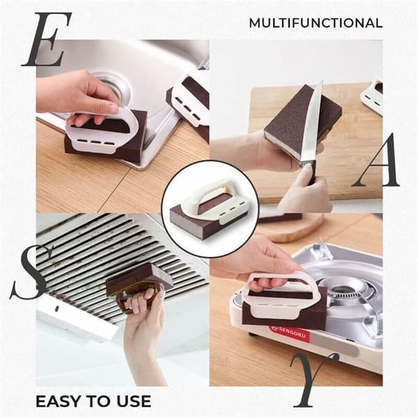 Powerful Decontamination Brush Kitchen Descaling Scrub Pot Rust Remover Sponge Brush Kitchen Utensil Brush Kitchen Bathroom Cleaning Tool