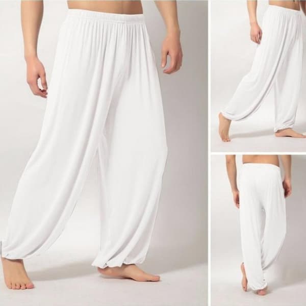 Sorte Harem-bukser til mænd, baggy, til maghdans og yoga