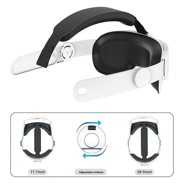 Hodebånd for 3 VR-headset Forbedre komfort Justerbart hodebånd for 3 Hvit