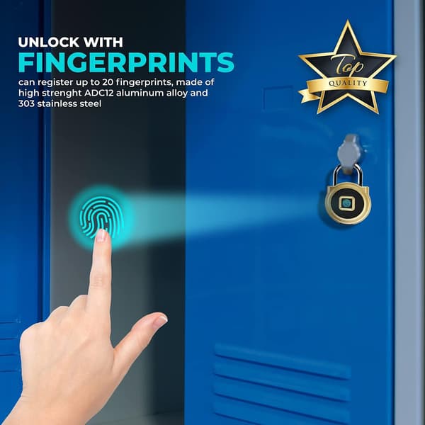 (Gull) P5 Biometrisk Vanntett USB Oppladbar Fingeravtrykkslås
