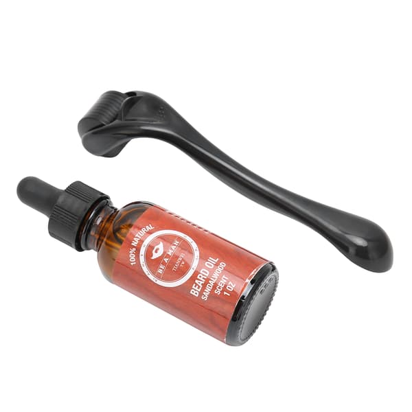540 Microneedle Roller Beard Oil Set Natural Beard Moustache Growth Oil Roller Kit (30ml)