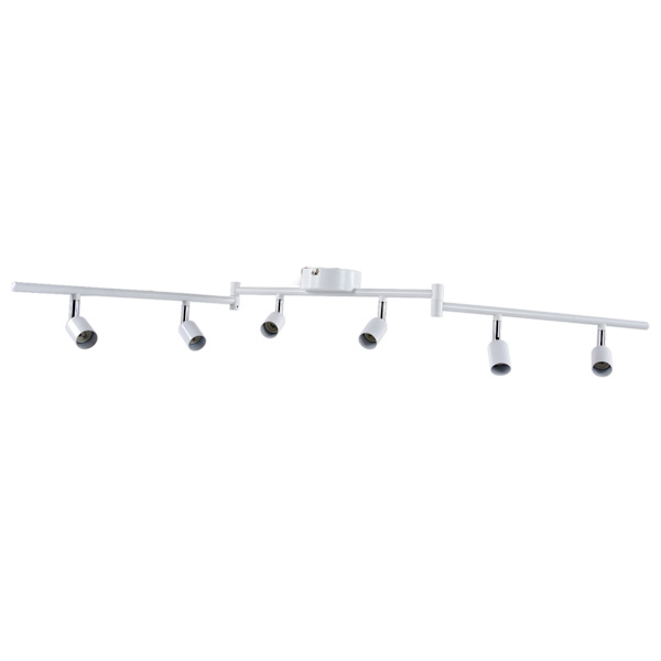 Track System Rotatable Lamp Head 6-Way Ceiling Spotlight GU10 Socket 85-265V White