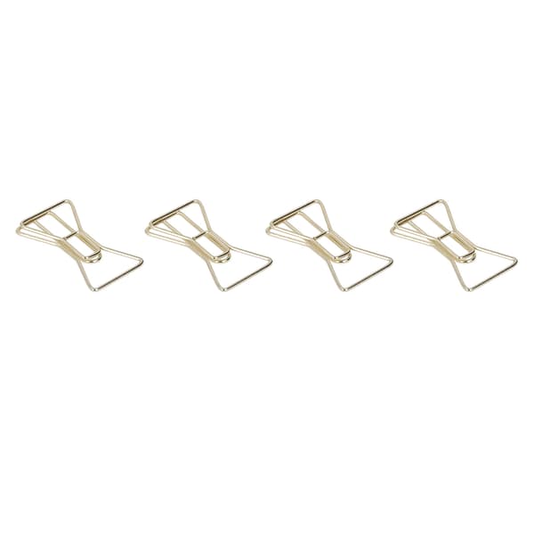 100 stk. guldsøde unikke form galvaniseringsproces let bærbare metalclips med opbevaringsboks sløjfe