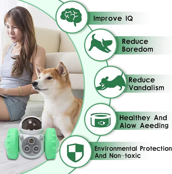 Automatic Slow Feeder Ball for Pets, Interactive Treat Ball for Dogs and Cats