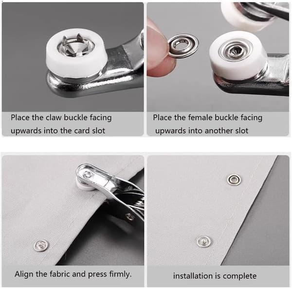 Fastgørelsessæt - 100 sæt metalknapper med fastgørelsestang - Perfekt til DIY-håndværk (9,5 mm / 400 stk.)
