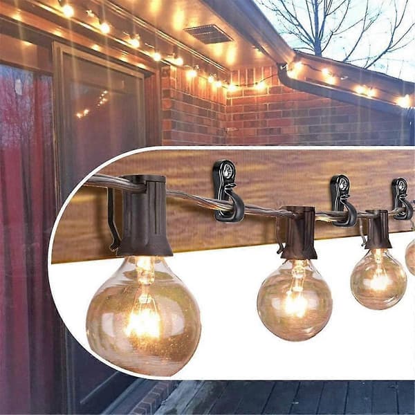 40-pack Q-Hooks, Christmas Light Hooks with Screw for Garage, Outdoor, Drop Wire, LED String Lights, Black