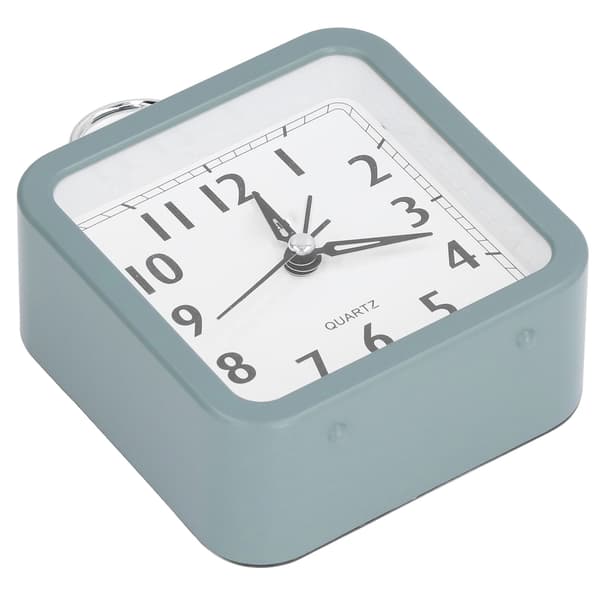 Battery Alarm Clock Green Simple Style Adorable Appearance Silent Operation Non-Radiating Desk Clock for Home School Office